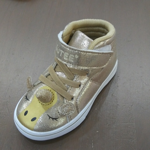 Girls Toddlers Champagne Hi-Top Sneakers - Picture 7 of 7